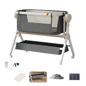 Rocking Baby Bassinet,Baby Cribs,Newborn Co-Sleeper,Infant Beside Sleeper,Unisex Baby Bed Cribs, Portable Travel Crib,Cradle