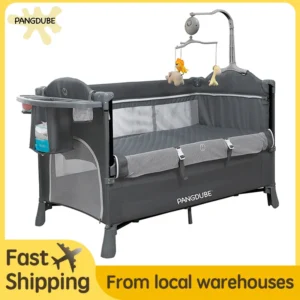 PANGDUBE Bedside Cribs for Baby Bed Multifunctional Baby Cribs Cradle Fence Folding Baby Bed 0~6 Year Old Portable Baby Crib Cot