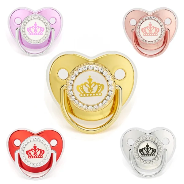 9 Colors Pacifier Baby Shower Gift Bling Baby Dummy Silicone BPA Free Infant Nipple Newborn Pacifiers For Babies I Love Mum Dad - Image 3