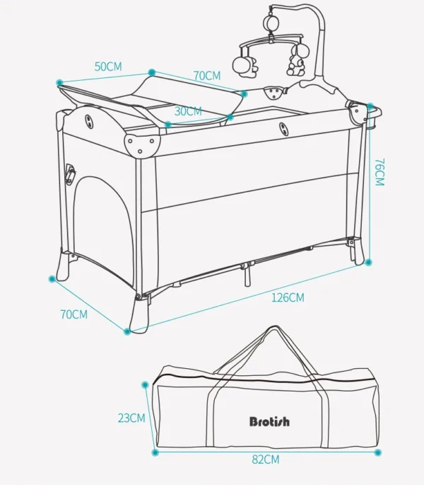 Brotish New Upgrade Multifuction Baby Crib Splicing Large Kid Bed Removable bb Portable Folding Newborn Cot Bedside Bed Cradle - Image 6