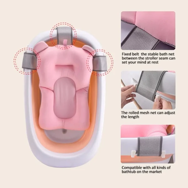 Baby Shower Bath Tub Pad Non-Slip Bathtub Mat Newborn Safety Security Bath Support Cushion Animal Soft Pillow Care Accessories - Image 4