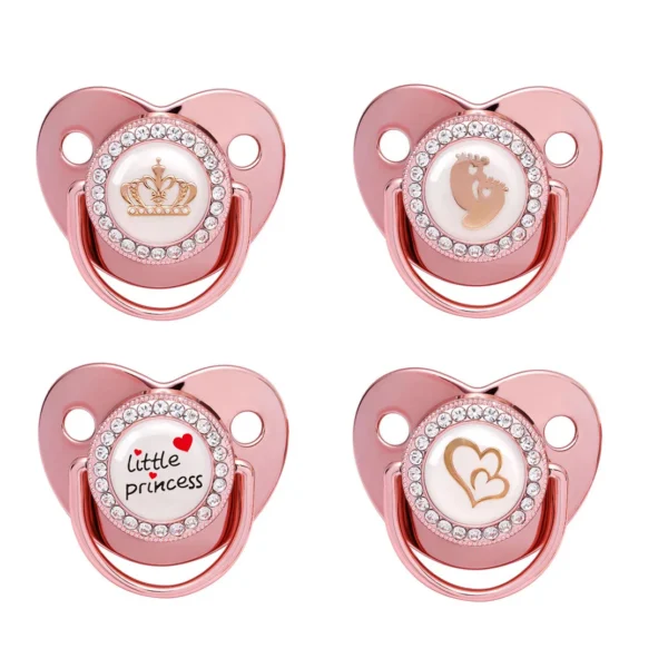 9 Colors Pacifier Baby Shower Gift Bling Baby Dummy Silicone BPA Free Infant Nipple Newborn Pacifiers For Babies I Love Mum Dad - Image 2