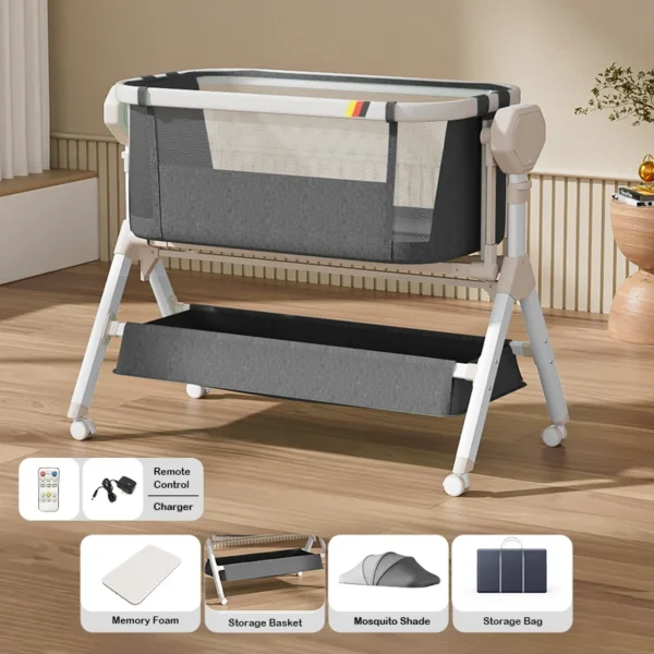 Folding cribs Baby bed Switch large bed Multifunctional infants and young children to move new baby bed for free delivery