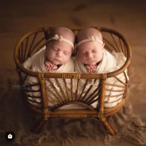 Large Size Baby Bed Newborn Photography Props Twins Bed Sturdy Bamboo Crib Wooden Basket Bed Newborn Photo Posing Furniture