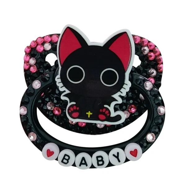 DDLG Cute Black Cart Design Adult Silicone Pacifier for Stress Relief Silicone Soother Pacifiers For Autisms - Image 2