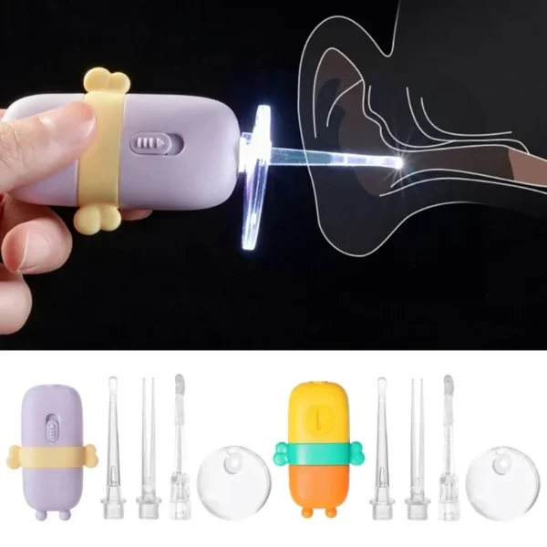 Ear Tweezers Safety Earwax Pick Spoon with Glass Baby LED Ear Picks Dropshipping