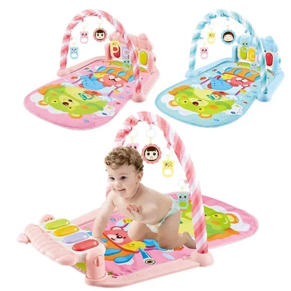Baby Gyms & Playmats 5 In 1 Baby Gym Play Mat Non-Slip Playmat Baby Tummy Time Mats With Colorful Toys And Music For 0-36 Months - Image 4