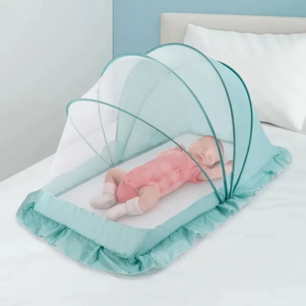 Baby Bed Infant Mosquito Nets Foldable with Cotton Pillows Portable Folding Baby Bedding Crib Netting - Image 4