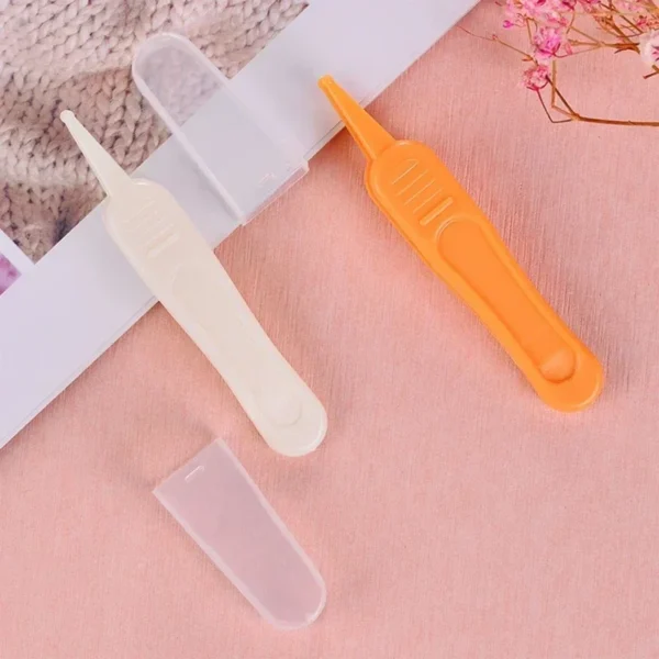 Baby Nasal Tweezer Baby Nose Cleaning Tweezer Round Head Baby Nose Booger Picker Ear Cleaner Clip Tool Ear Wax Remover - Image 2