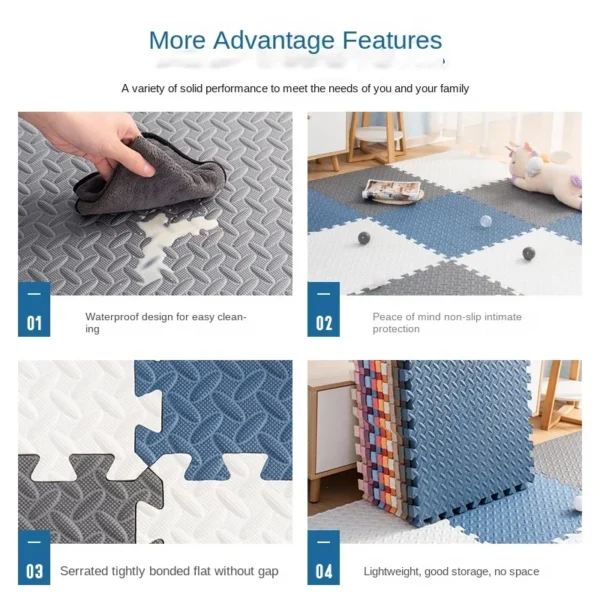 12pcs 30*30*1cm EVA Foam Baby Play Mat Sports And Fitness Interlocking Puzzle Rug Toy Soft Carpet Bedroom Living Room Decoration - Image 4