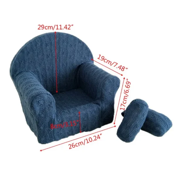 3pc Infant Photography Couch Baby Sofa Posing Figure Baby Skin-friendly Supplies - Image 6