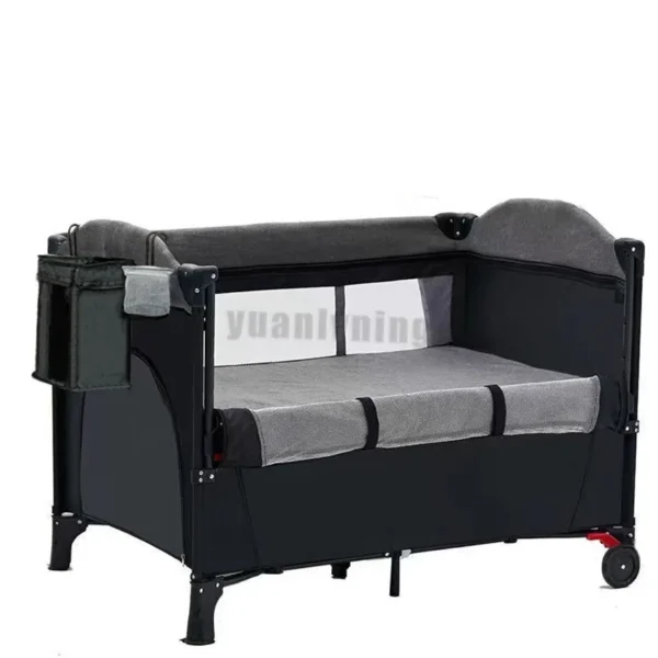 Portable Baby Crib New Multifunctional 4 In 1 Foldable Baby Cot With Diaper Kid Table Cradle Rocker Children Game Bed Furniture - Image 2