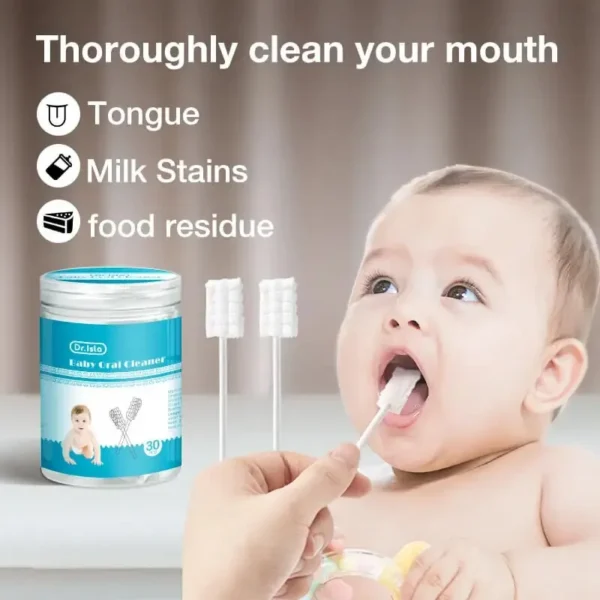 30/60pcs Baby Oral Cleaning Stick Disposable Cleaner Milk Teeth Gauze Toothbrush Baby Tongue Washing For Newborn Oral Care - Image 2