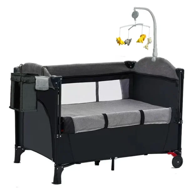 Portable Baby Crib New Multifunctional 4 In 1 Foldable Baby Cot With Diaper Kid Table Cradle Rocker Children Game Bed Furniture