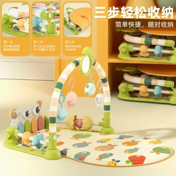 Baby Music Rack Play Mat Puzzle Carpet with Piano Keyboard Infant Playmat Gym Crawling Activity Rug Toys for 0-12 Months Gifts - Image 2