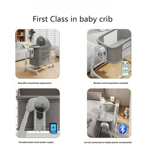 Portable Child Beds Multifunctional Children Folding Newborn Baby Cribs Child Beds Luxury Baby Bassinet Bedside Crib - Image 3