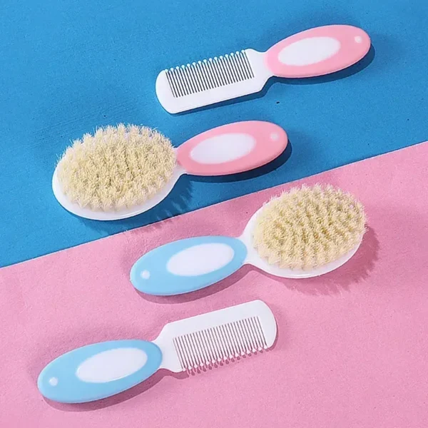 2Pcs/set Baby Untangling Hairbrush Comb Portable Newborn Infant Anti-screw Hair Edge Brush Scalp Massager for Kids Supplies - Image 3