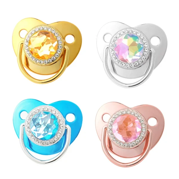 9 Colors Pacifier Baby Shower Gift Bling Baby Dummy Silicone BPA Free Infant Nipple Newborn Pacifiers For Babies I Love Mum Dad - Image 4