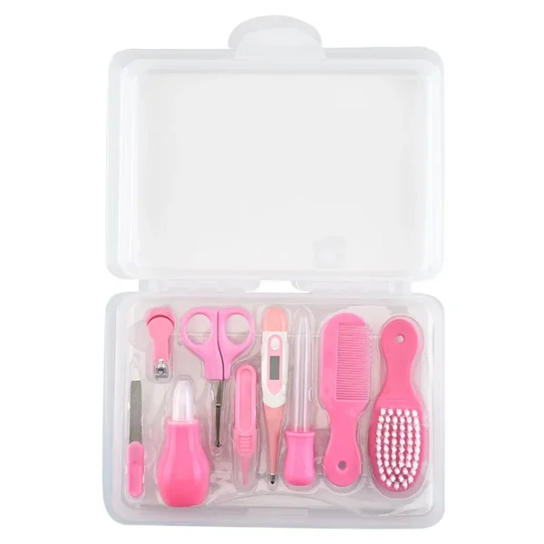Baby Care EVA Bag Eight-piece Set Baby Nasal Aspirator Nail Scissors Cartoon Set Daily Cleaning Supplies Care Bag - Image 2