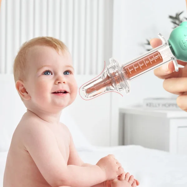 Cartoon Bear Baby Dropper Feeder Medication Dispenser Safety Anti-Choke Silicone Syringe Type BPA Free Toddler Medicine Feeder - Image 6