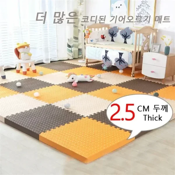 2.5CM Thick Solid Color Baby Game Mat Carpet With Puzzle Pieces For Children's Room, Play Areas, And Gym Baby Playmat Baby Rug - Image 2
