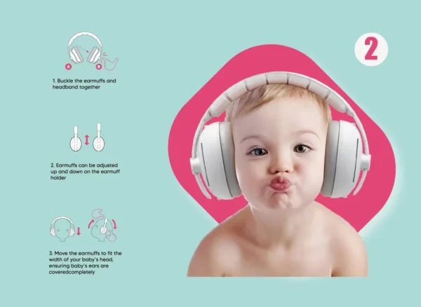Baby Ear Protection Noise Cancelling Headphones 2-in-1 Convertible Design Noise Reduction Earmuffs for Infant Improves Sleep - Image 6