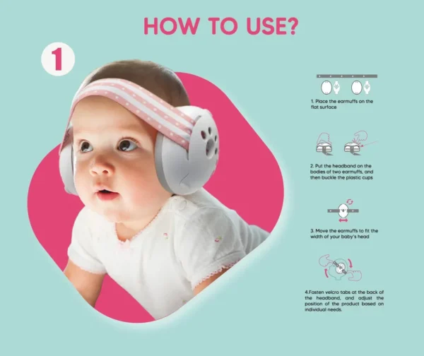 Baby Ear Protection Noise Cancelling Headphones 2-in-1 Convertible Design Noise Reduction Earmuffs for Infant Improves Sleep - Image 5