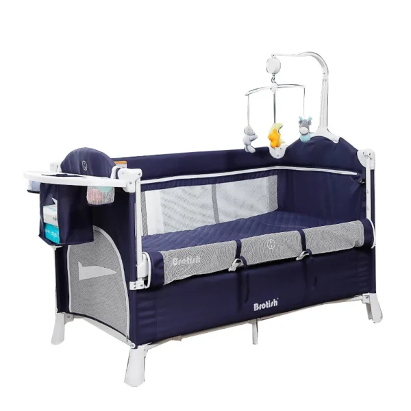 IMBABY Baby Bed Portable Baby Cribs with Diaper Table Baby Nest Double Decker Baby Sleep Cradle Multifunctional Playpen Crib - Image 4