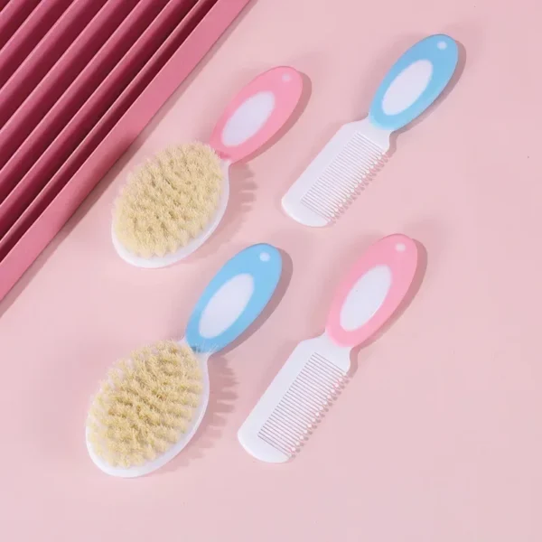 2Pcs/set Baby Untangling Hairbrush Comb Portable Newborn Infant Anti-screw Hair Edge Brush Scalp Massager for Kids Supplies - Image 6