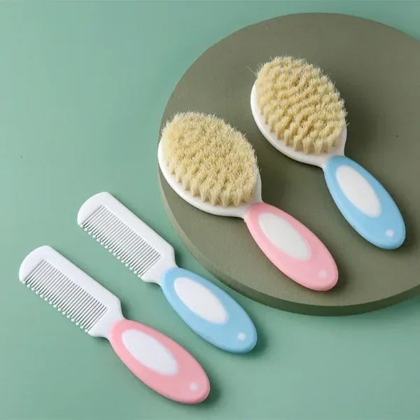 2Pcs/set Baby Untangling Hairbrush Comb Portable Newborn Infant Anti-screw Hair Edge Brush Scalp Massager for Kids Supplies - Image 2