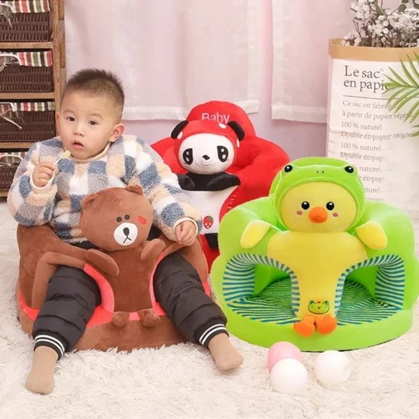 Cute Baby Sofa Support Seat Cover Plush Chair LearningTo Sit Feeding Chair Comfortable Toddler Nest Puff Washable Without Filler - Image 2