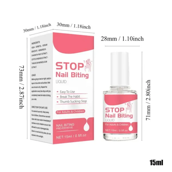 15ml Stop Nail Biting Treatments Liquid Kids Baby Stop Bitter Liquid Cuticle Care Supplies Bitter Nail Polish For Adults - Image 6