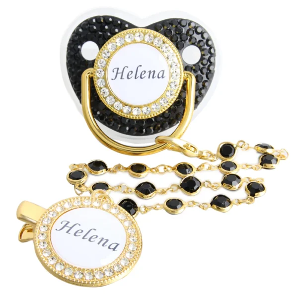 Customized Crown Name Baby Pacifier Dummy With Chain Clip 0-18 Months - Image 4