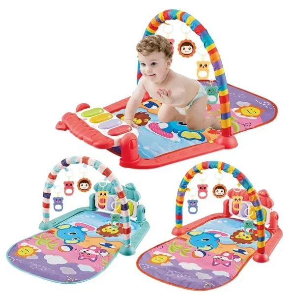 Baby Gyms & Playmats 5 In 1 Baby Gym Play Mat Non-Slip Playmat Baby Tummy Time Mats With Colorful Toys And Music For 0-36 Months - Image 3