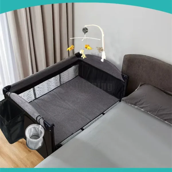 Portable Baby Crib New Multifunctional 4 In 1 Foldable Baby Cot With Diaper Kid Table Cradle Rocker Children Game Bed Furniture - Image 4