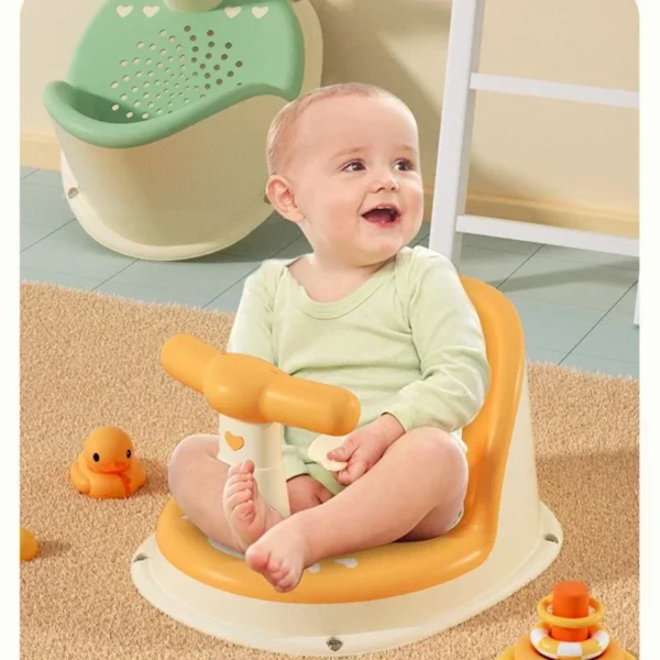 Baby bathtub seat is safe, non slip, and suitable for newborn baby care. Adorable shower seat for children aged 6-18 months - Image 2