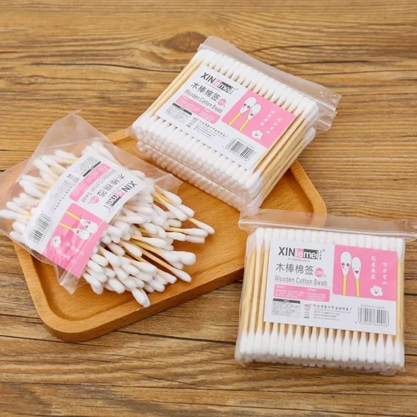 100pcs/bag Baby Cotton Swabs Disposable Wood Swabs Cotton Bud Rod for Baby Health Care Girls Makeup Swabs Random Package - Image 4